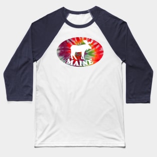 Maine Moose Tie Dye Baseball T-Shirt